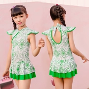 Áo tắm trẻ em mới cho bé gái cô gái dính liền với họa tiết retro bảo thủ công chúa ăn mặc đi biển đi biển