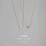 Shine Smile Double -Sided Can Ban носить вермикулит улыбку S925 Серебряное колье стерлингового колье Клавиля Косточко