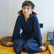 Áo ngủ nữ mùa xuân và mùa hè phần mỏng waffle áo choàng tắm nữ ngọt ngào thanh niên dài yukata nam giới và phụ nữ đồ ngủ nhà dịch vụ
