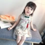 1 kiểu váy bé gái kiểu sườn xám Trung Quốc cho bé gái 3 tuổi mùa hè đầm bé gái bé gái bé gái - Váy bexinhshop shop