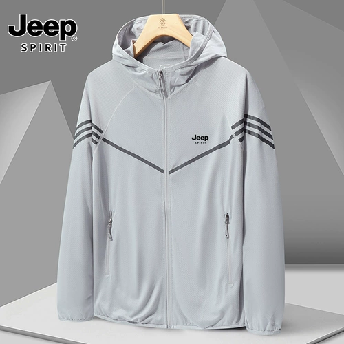 Jeep, мужской джип, летняя одежда для защиты от солнца, легкая и тонкая дышащая ультрафиолетовая быстросохнущая куртка для рыбалки, защита от ультрафиолета, большой размер