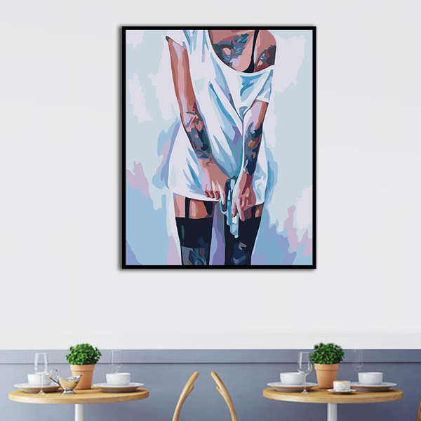 Раскраска для взрослых, цифровой акрил, антистресс, ручная роспись, скандинавский стиль, DIY