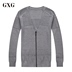 GXG áo len nam mùa xuân nam thanh niên thời trang đô thị tính khí giản dị hoang dã phổ biến màu xám cardigan áo len Áo len