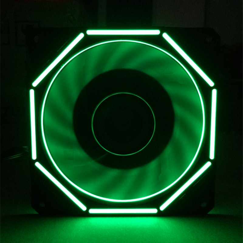 Linglong [green] 3P + big 4D interfaceChassis Fan 12cm Double aperture rgb water-cooling dissipate heat Silence led a main board AURA Divine light synchronization 5V / 12V