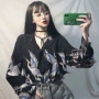 Retro chic cổng in ấn áo sơ mi nữ dài tay áo mùa hè 2018 mới của Hàn Quốc phiên bản ins cổng gió lỏng áo sơ mi hàng đầu áo sơ mi nữ dài tay đẹp