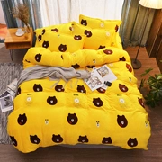 Dày flannel bốn mảnh san hô lông cừu mùa đông 1,8m bộ đồ giường hai mặt flannel quilt tấm