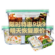 1 lít iCook với 3 hộp đựng thức ăn bằng lò vi sóng thủy tinh riêng biệt với hộp lưu trữ ngăn 3 ngăn ăn trưa được đặt kín - Hộp cơm điện sưởi ấm