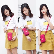 Mới 2018 Hàn Quốc túi điện thoại di động nữ chéo cổ tay đồng xu ví treo cổ túi điện thoại di động mùa hè nhỏ túi dọc