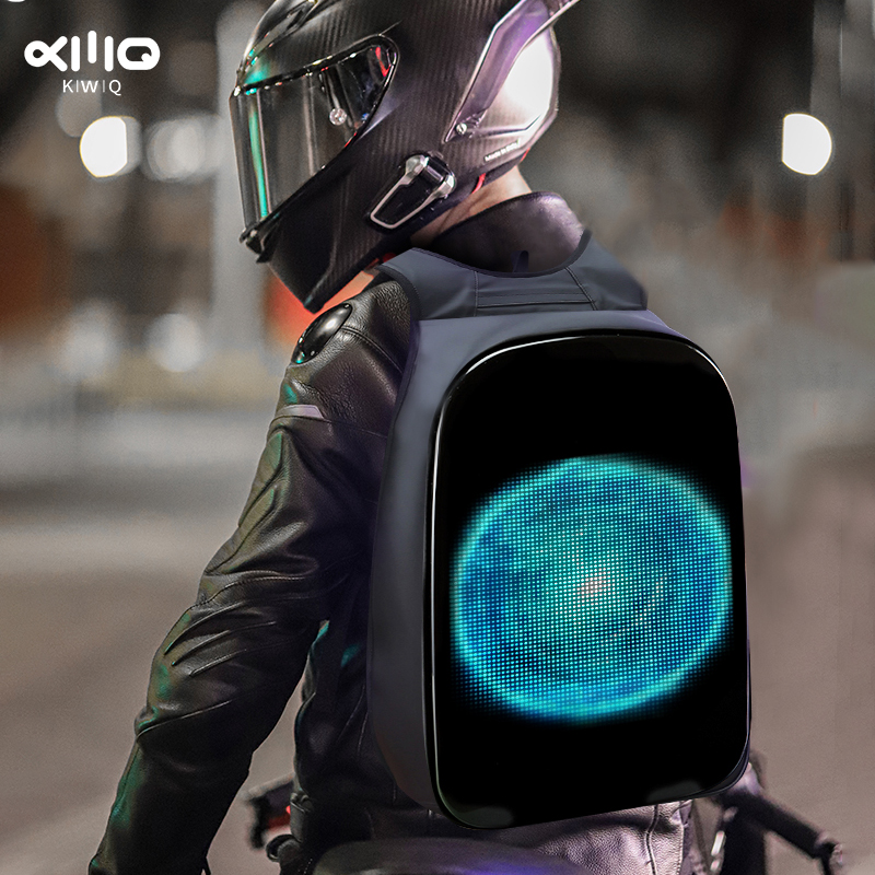 Balo thời trang KWQ Cavic Đi Xe Máy Ba Lô Chống Thấm Nước Mũ Bảo Hiểm Full Knight Túi Mũ Bảo Hiểm LED Hiển Thị Toàn Màn Hình Ba Lô Vỏ Cứng Balo màn hình LED Balo màn hình LED