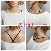 Vẻ đẹp trở lại non-slip đồ lót dài dây đeo vai vô hình đen hoang dã dây đeo vai sexy chữ thập treo cổ bra strap không có dấu vết