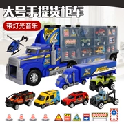 Hợp kim quá khổ xe mô hình đồ chơi đặt xe tải trẻ em xe mô phỏng xe tải container vận chuyển - Chế độ tĩnh