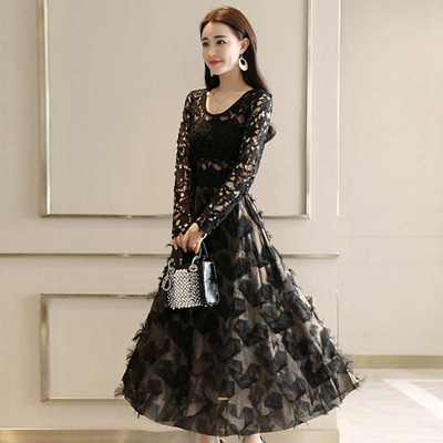 5.20 phiên bản Hàn Quốc mới mẻ của xu hướng tự tay ăn mặc ngọt ngào dài tay đầm 1809