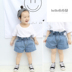 2018 mùa hè mới trẻ em Hàn Quốc quần áo cô gái cao eo hoa quần short denim trẻ em trung và nhỏ phần mỏng mặc quần nóng thủy triều Quần jean