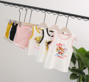 Chen Chen Ma bé quần áo trẻ em 1-3 tuổi bé phù hợp với nữ mùa hè 2018 new puppy t-shirt hai mảnh thời trang Hàn Quốc triều