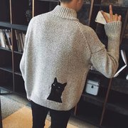 Cao cổ áo len nam Hàn Quốc phiên bản của xu hướng phong cách Harajuku chàng trai mùa thu và mùa đông cổ áo vẫn sinh viên đại học vài 2017 mới hoang dã
