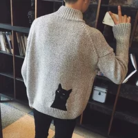 Cao cổ áo len nam Hàn Quốc phiên bản của xu hướng phong cách Harajuku chàng trai mùa thu và mùa đông cổ áo vẫn sinh viên đại học vài 2017 mới hoang dã áo cardigan nam