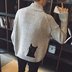 Cao cổ áo len nam Hàn Quốc phiên bản của xu hướng phong cách Harajuku chàng trai mùa thu và mùa đông cổ áo vẫn sinh viên đại học vài 2017 mới hoang dã Cặp đôi áo len