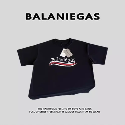 Balaniegas B Home 23ss Новая кока -волна с коротким рукавом модным логотипом