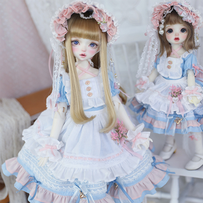 taobao agent [Ice Cream Flower Marriage] Group purchase deposit full BJD4 points of Xiongmei Rabbit Doudou Princess Pink Blue Skirt clothes