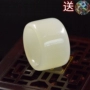 Ngọc bích trắng tự nhiên dùng để chỉ người đàn ông và phụ nữ người mẫu wenwan ngón tay lớn màu xanh ngọc trắng nhẫn nhẫn có thể được chữ nhẫn nữ đẹp