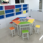 Nội thất trường học kết hợp bàn đào tạo màu sắc nghệ thuật cho trẻ em bàn nghệ thuật tiểu học - Nội thất giảng dạy tại trường