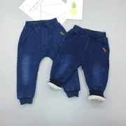 Quần áo trẻ em mùa đông Trẻ em 1-4 tuổi và quần jean dệt kim trẻ em quần ấm áp quần dài giản dị