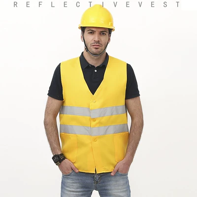 Tùy chỉnh 
            áo phản quang màu vàng vest đường sắt vệ sinh quần áo an toàn quần áo bảo hộ vệ sinh đường phố quan áo khoác công cộng áo lớp phản quang 