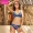 Sisia2019 mới mặc bikini tam giác châu Âu và Mỹ màu xanh rừng rậm gợi cảm tụ tập bãi biển màu xanh nước nóng tắm phù hợp với nữ - Bikinis áo tắm kín đáo