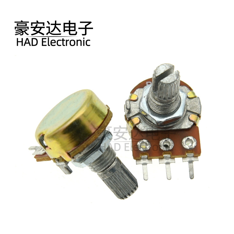 WH148 B10K chiết áp đơn tay cầm dài 15MM B1K2K5K20K50K100K250K500K1M chiết áp tocos chiết áp b500k