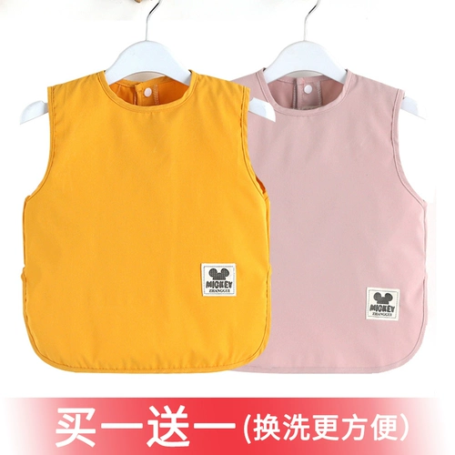 Детский водонепроницаемый нагрудник для еды подходит для мужчин и женщин, летний фартук без рукавов для раннего возраста, сзади на завязках