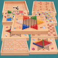 Checkers Bay Cờ Vua Cờ Backgammon Bàn Cờ Trò Chơi Nhiều Người Lớn Cờ Vua Trẻ Em của Câu Đố Đồ Chơi Bằng Gỗ bộ đồ chơi gỗ thông minh cho bé