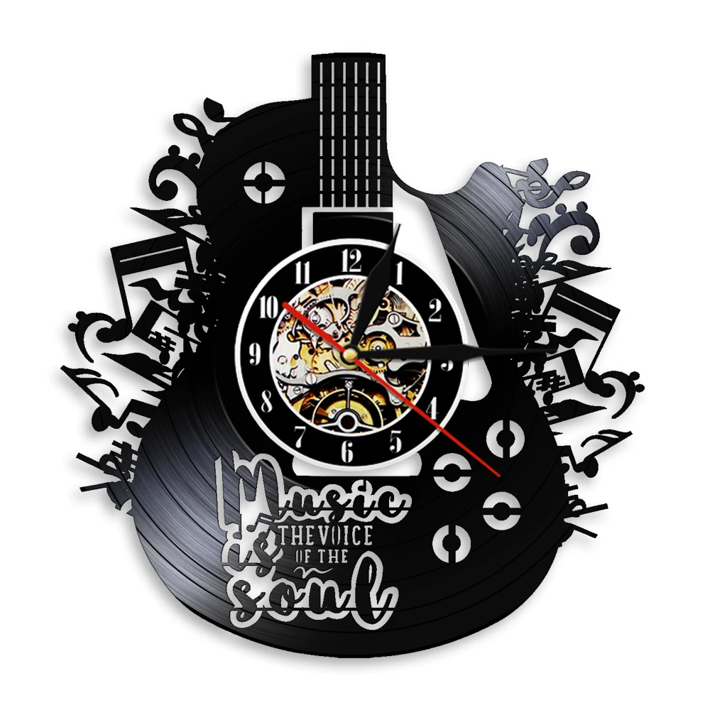 Кросс-бортр Rock Музыка Арт настенные часы Часы Часы Часы Часы Музыкальный инструмент Гитара Этилен Ресерийум