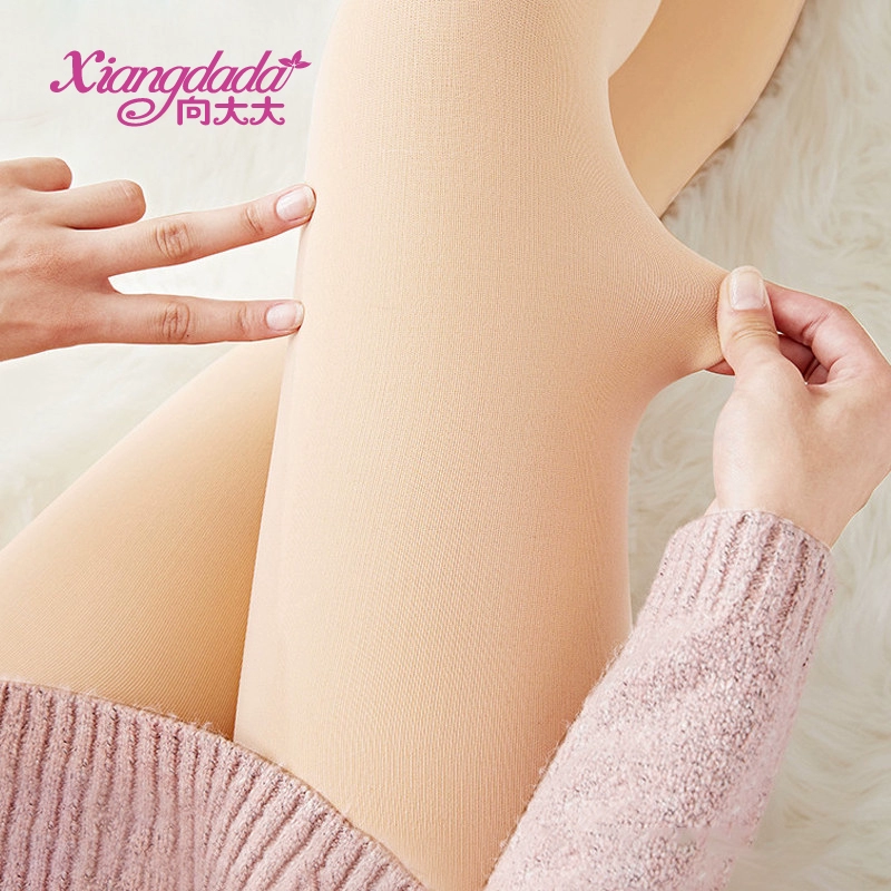 Quần legging nữ rộng mặc mùa thu và mùa đông dày cộng với vớ nhung màu da chân trần tạo dáng quần lửng quần mùa thu - Xà cạp