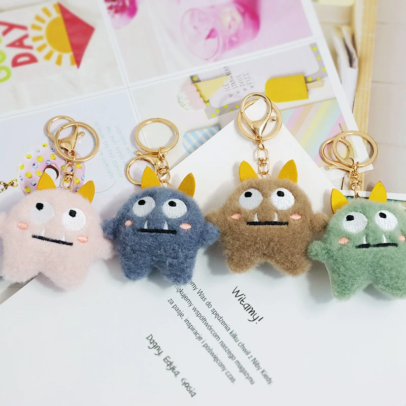 Фуксия плюшевый монстр, подвеска бренда, креативная забавная брелок-(keychain), интернет-селебрити, для любимого