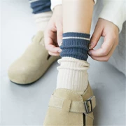 Mùa thu mới phiên bản Hàn Quốc của màu cotton phù hợp với vớ của phụ nữ Bơm kết cấu Thời trang Nhật Bản vớ vớ mềm thoáng khí