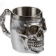 Серебряная 3D -чашка черепа