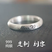 Nhẫn tùy chỉnh 999 sterling bạc nhẫn mặt cong DIY chữ chỉ số ngón tay đuôi nhẫn nhỏ cá tính Nhật Bản và cặp vợ chồng nhẫn