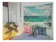 [凡 薇 家居] ins nền vải treo vải retro bên bờ biển tấm thảm Bắc Âu trang trí vải biển tường treo vải sơn