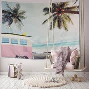 Fan Wei bên bờ biển kỳ nghỉ thời gian Bắc Âu trang trí nội thất treo vải TV nền mạnh mẽ tấm thảm ins bãi biển khăn khăn trải bàn