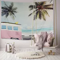 Fan Wei bên bờ biển kỳ nghỉ thời gian Bắc Âu trang trí nội thất treo vải TV nền mạnh mẽ tấm thảm ins bãi biển khăn khăn trải bàn thảm treo tường mandala