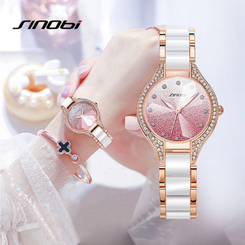 Dames horloge quartz vimi roze verloop met diamanten_voghion.com