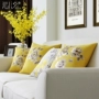 Đệm đơn giản giả vải lanh cotton gối không có lõi thêu hoa màu vàng trở lại gối sofa Trung Quốc - Trở lại đệm / Bolsters bộ chăn gối văn phòng giá rẻ