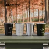 Ретро горячий и холодный стакан для кемпинга из нержавеющей стали, нержавеющая сталь AISI 304, защита от ожогов