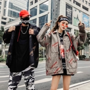 2018 mùa thu và mùa đông mới oversize hip hop áo len cổ điển nam và nữ in áo khoác len đôi