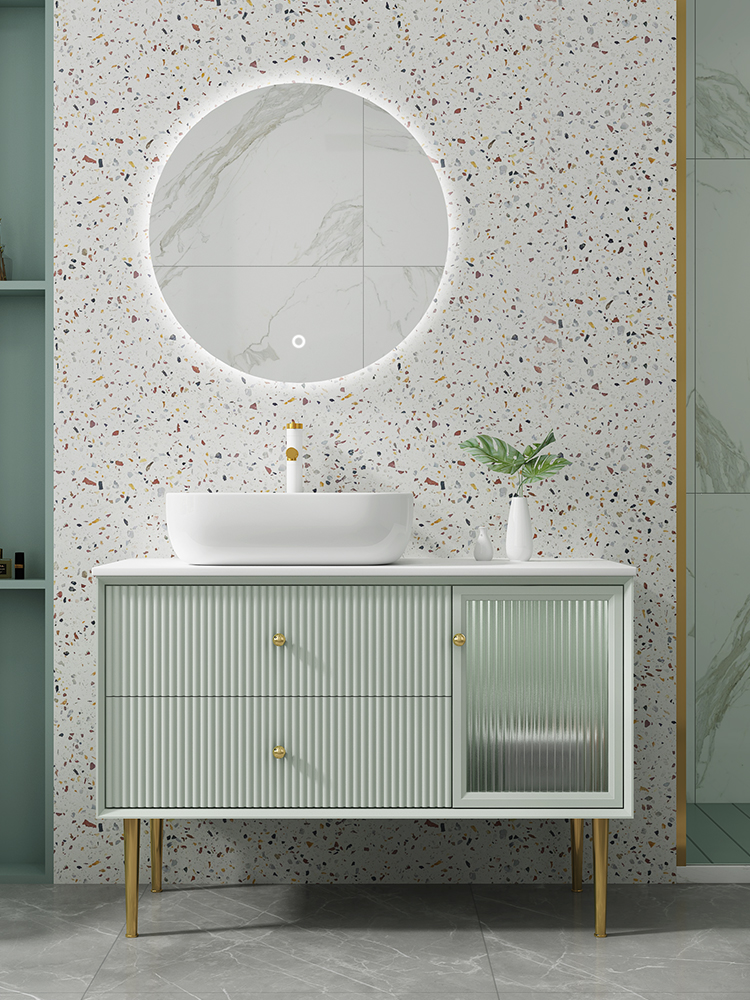 tủ gương nhựa phòng tắm Ánh sáng tùy chỉnh 
            sang trọng hiện đại tối giản đá phiến tủ phòng tắm bằng gốm tủ gương thông minh kết hợp nhà vệ sinh bồn rửa mặt chậu rửa tay bộ tủ gương phòng tắm tủ gương nhà tắm thông minh