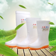Thực phẩm vệ sinh khởi động trắng mưa khởi động nam giới và phụ nữ trong ống cao để giúp người lớn mùa hè hội thảo nước giày làm việc giày trắng mưa khởi động