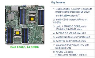 Supermicro SUPERMICRO X9DRD-IT+ マザーボード C602 デュアルチャネル サーバー マザーボード X79