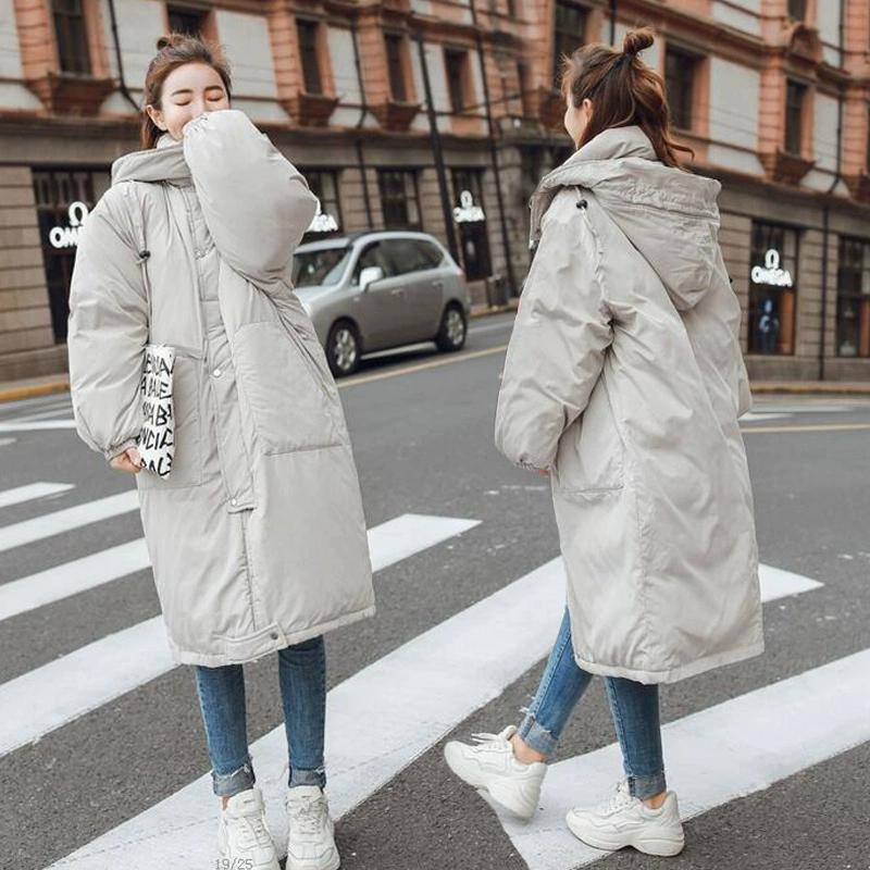 Xuống áo của phụ nữ phần dài kích thước lớn mùa đông lỏng bf bánh mì quần áo cotton quần áo áo khoác sinh viên dày trùm đầu Hàn Quốc phiên bản áo phao nữ dáng ngắn