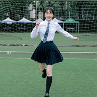 Рубашка, мини-юбка, галстук, эластичная талия