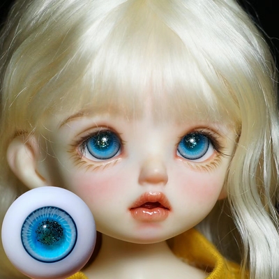 taobao agent Star Empton BJD Eye Drip 12/14/16mm Small iris Lake blue flashing pupil pattern doll glass eye/z19